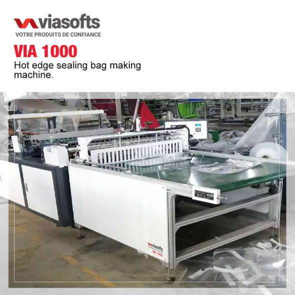 Hot edge sealing bag making machine